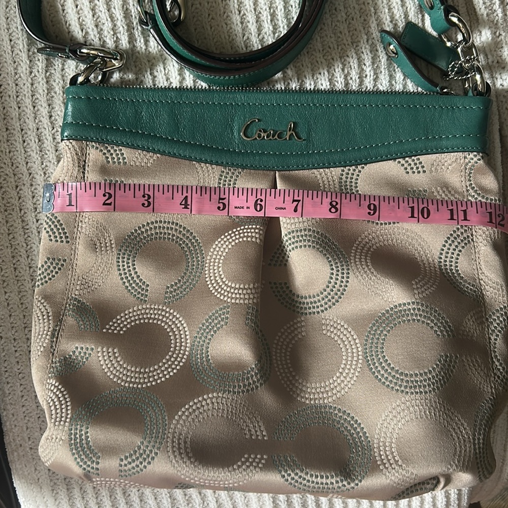 Coach Ashley Opt Art Hippie Tan/Green Convertible Crossbody - Picture 10 of 12